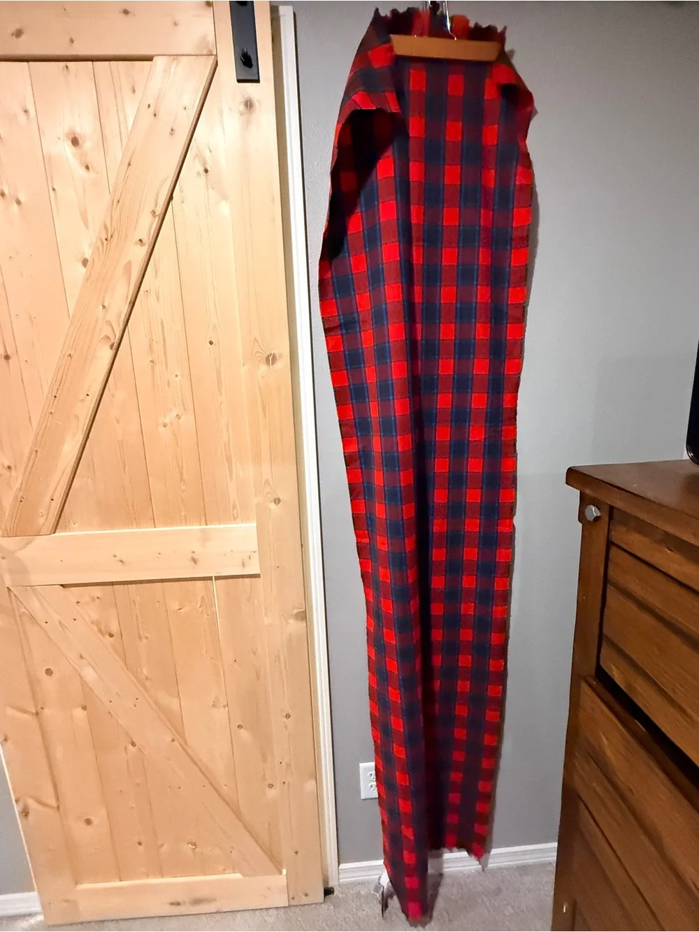 NWT GAP Recycled Cozy Scarf Red Blue Plaid Buffalo Check Fringe $29.95 One Size